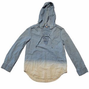 Girls M(8) SO Lace-Up Hooded Shirt